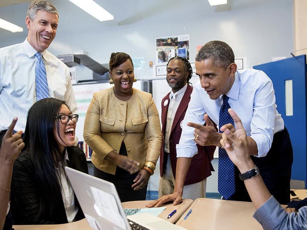 President Obama visiting P-TECH in Brooklyn, 2013