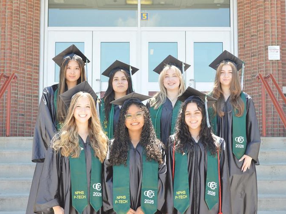 North Providence P-TECH students who earned associate degrees before their high school diplomas