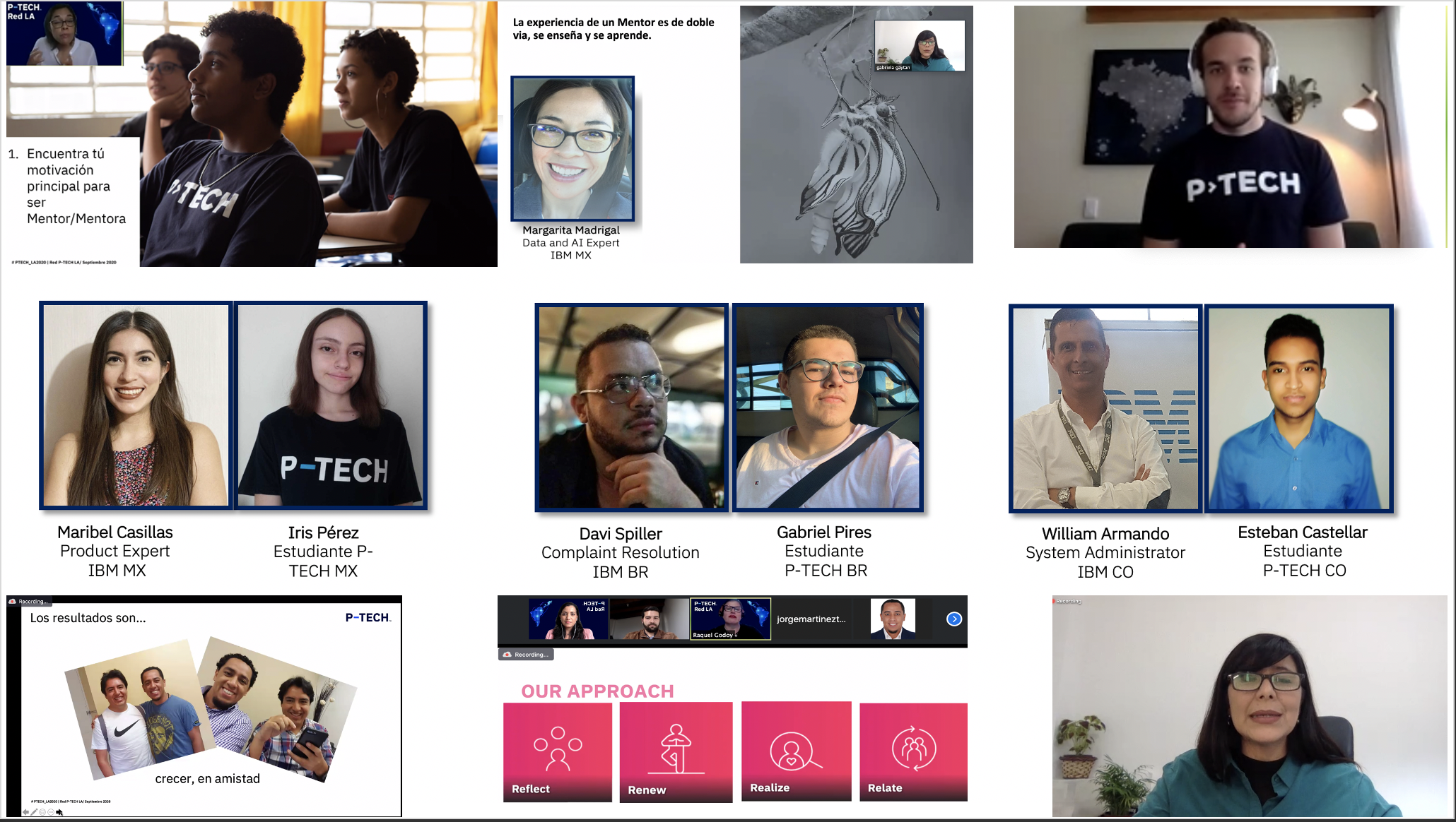 Pic collage with students, mentors, teachers, and screenshots of the session